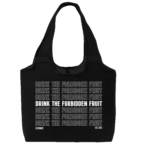Drink the Forbidden Fruit Tote · Black