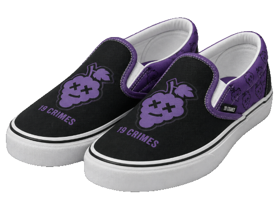 Grape Logo Custom Slip-On Shoes · Black/Purple