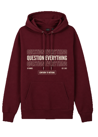 Question Everything Hoodie · Maroon