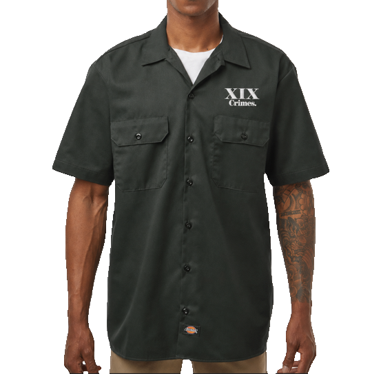 XIX Crimes Embroidered Workshirt · Forest Green